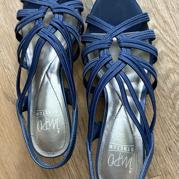 Women's Blue Strappy Sandals - Picture 2 of 5